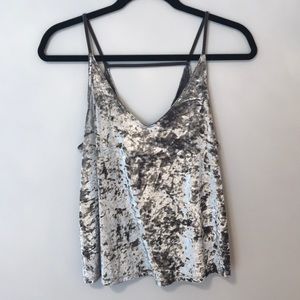 Crushed velvet, silver AE tank